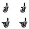 Service Caster 3'' Semi Steel Wheel Swivel 1-1/8'' Expanding Stem Caster Set 2 Brakes, 4PK SCC-EX20S314-SSS-2-PLB-2-118 - alternate 1